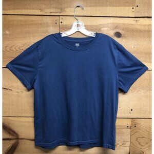 FRYE Regular Basic Fit T-Shirt Mens Size Large Short Sleeve Steel Casual Blue